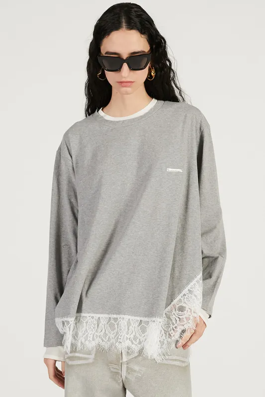 Asymmetrical Hem Lace Top made by Prank Project