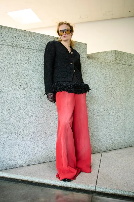 Peach Wide Sweat Pants sold by Prank Project