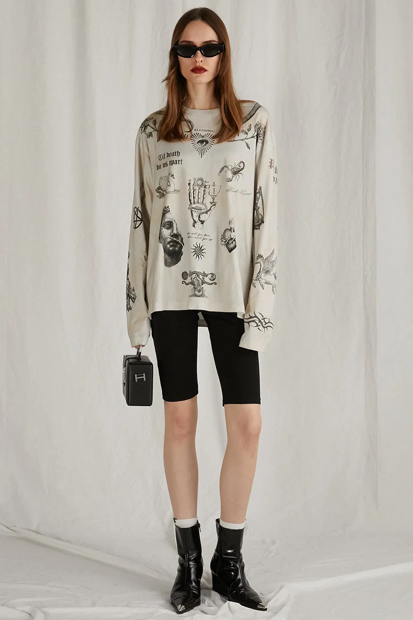 Tatoo Printed Long Sleeve TEE sold by Prank Project product image thumbnail 2