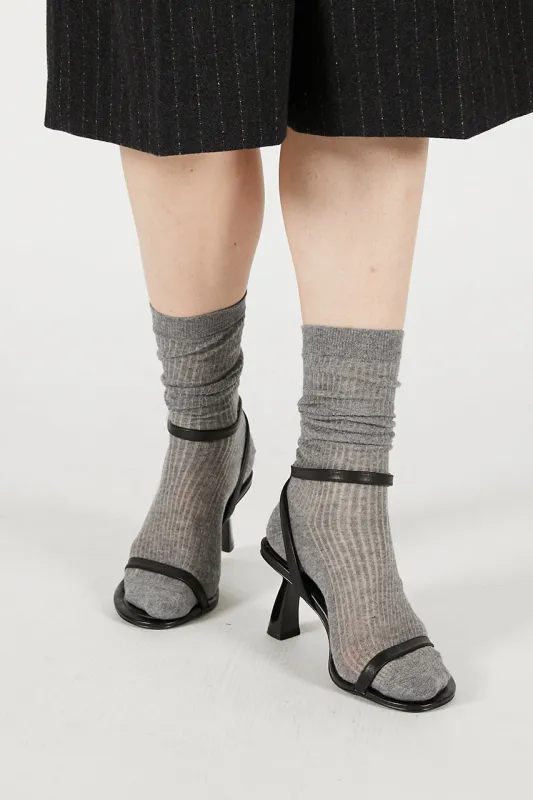 Sheer Rib Short Socks made by Prank Project