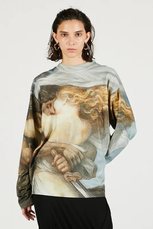 Mythology print long sleeve tee sold by Prank Project