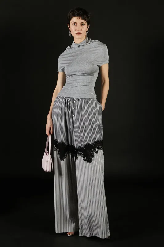 Striped Combi Lace Pajama Pants sold by Prank Project