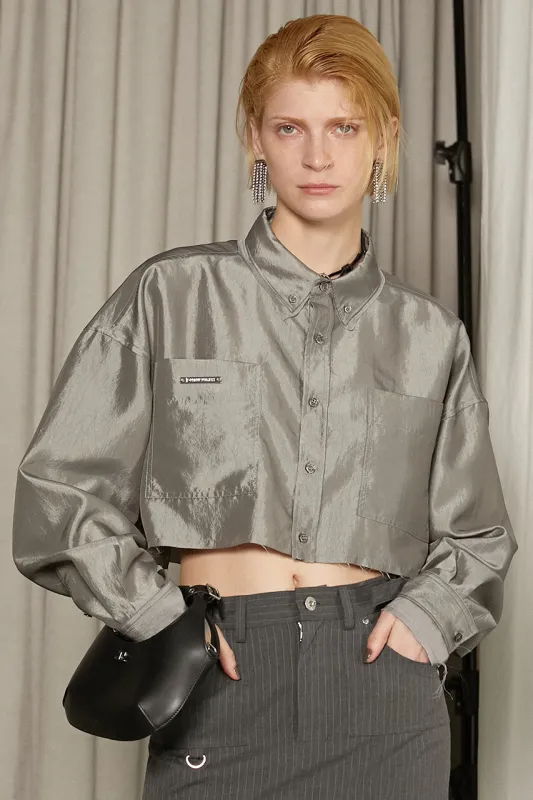 Double Collar Cropped Shirt - SALE sold by Prank Project