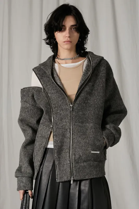 Double Zip Shaggy Hoodie - SALE made by Prank Project