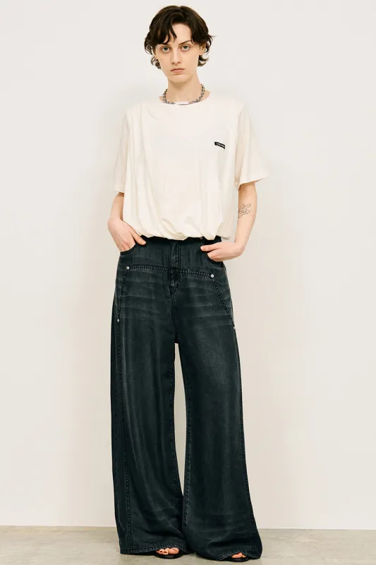 Tencel Denim Wide Pants - 26SUMMER sold by Prank Project
