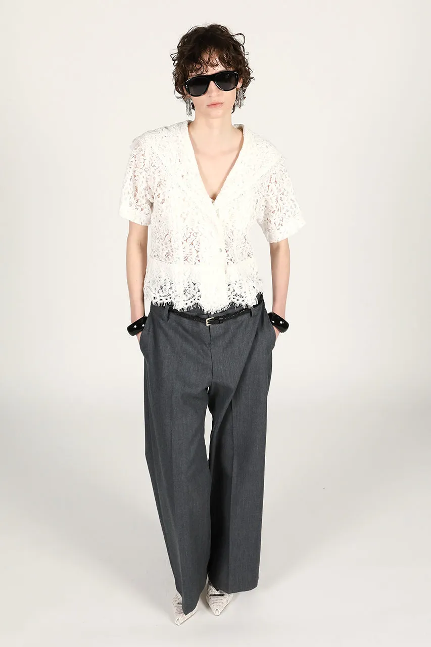 Scallop Lace Sailor Shirt - 26SUMMER sold by Prank Project