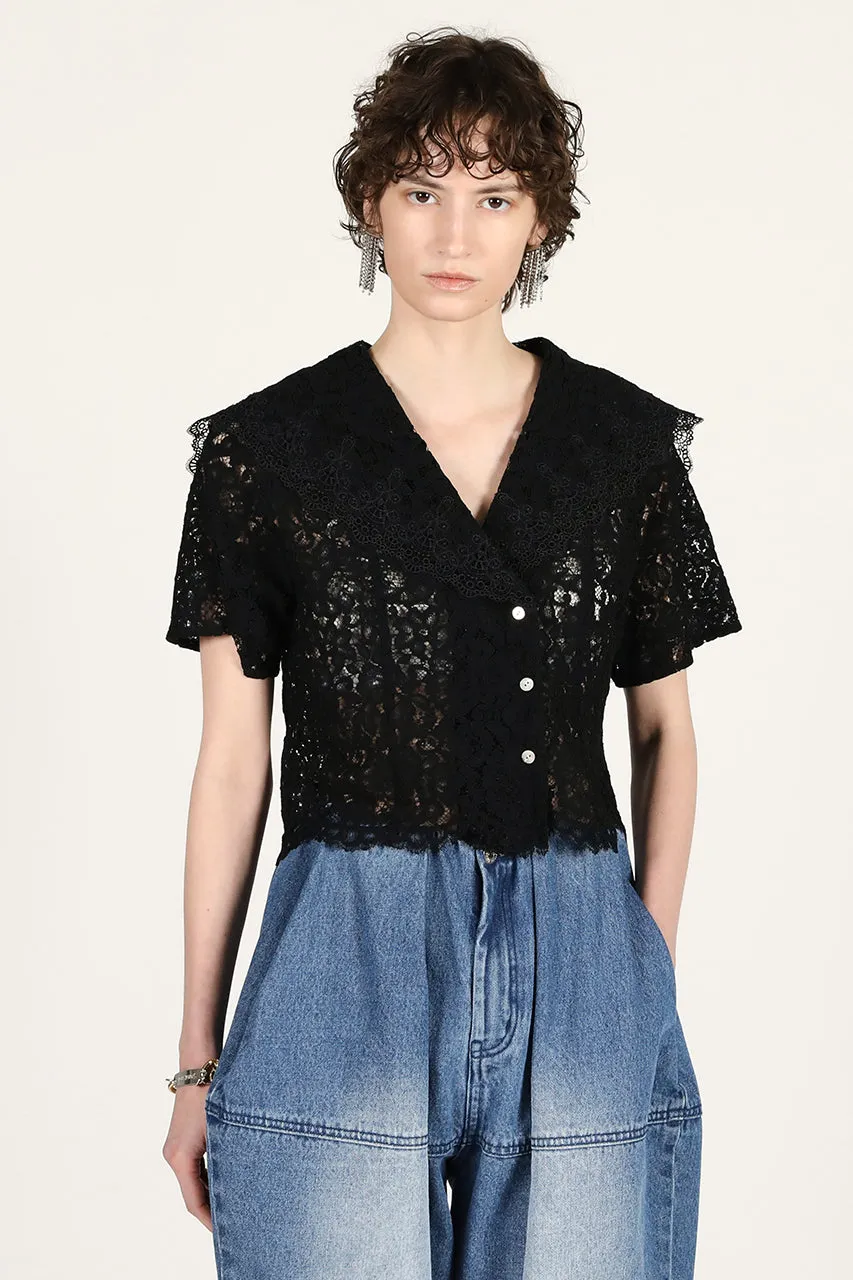 Scallop Lace Sailor Shirt - 26SUMMER sold by Prank Project product image thumbnail 5