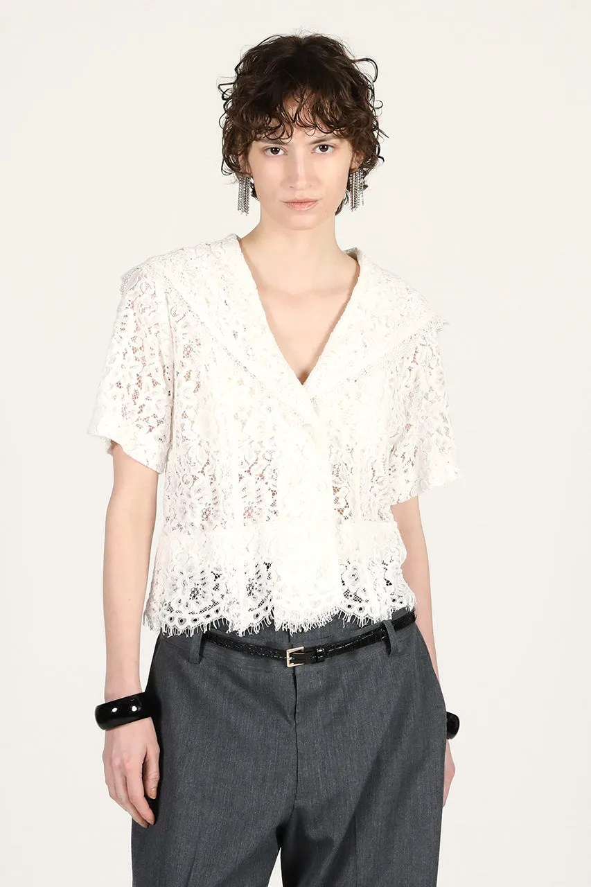 Scallop Lace Sailor Shirt - 26SUMMER sold by Prank Project product image thumbnail 3