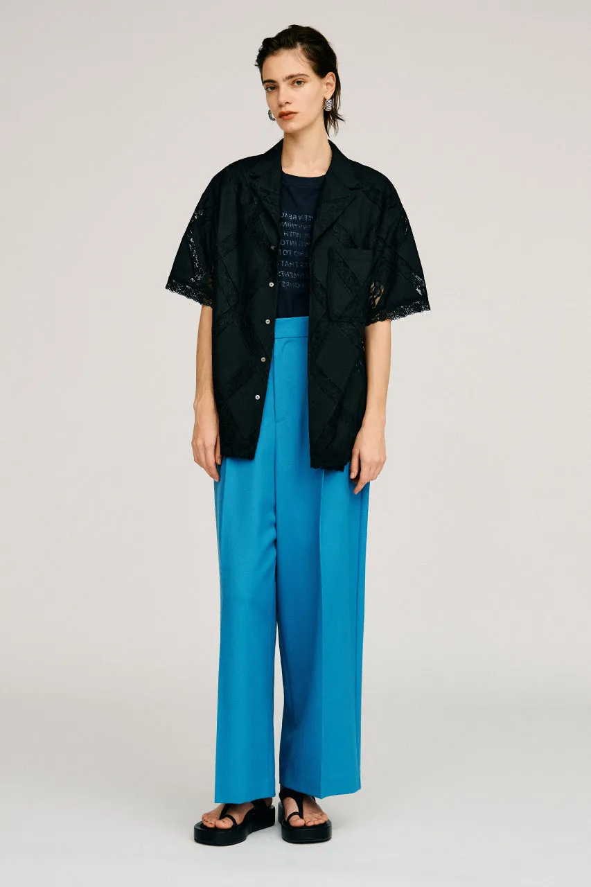 Cross-Lace Open-Neck Shirt sold by Prank Project product image thumbnail 2