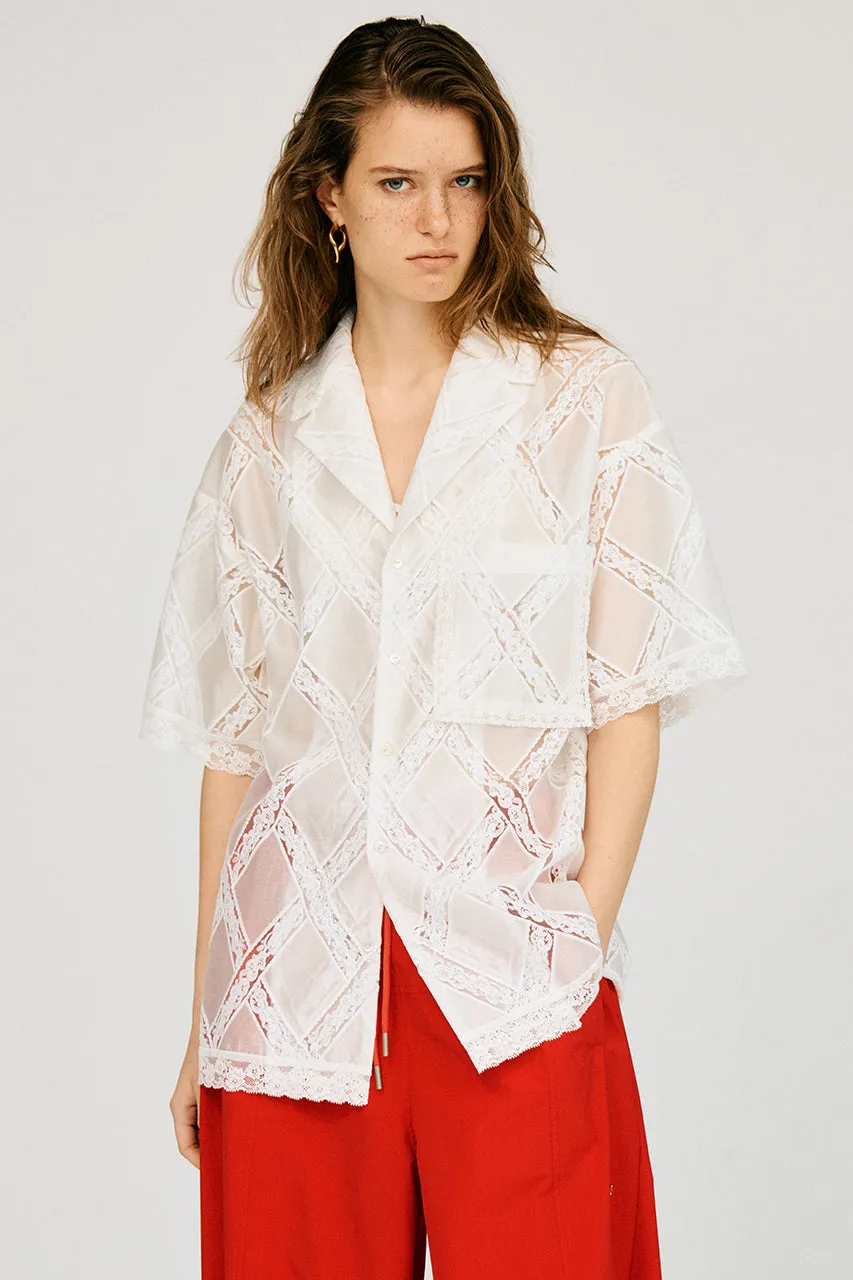 Cross-Lace Open-Neck Shirt sold by Prank Project product image thumbnail 3