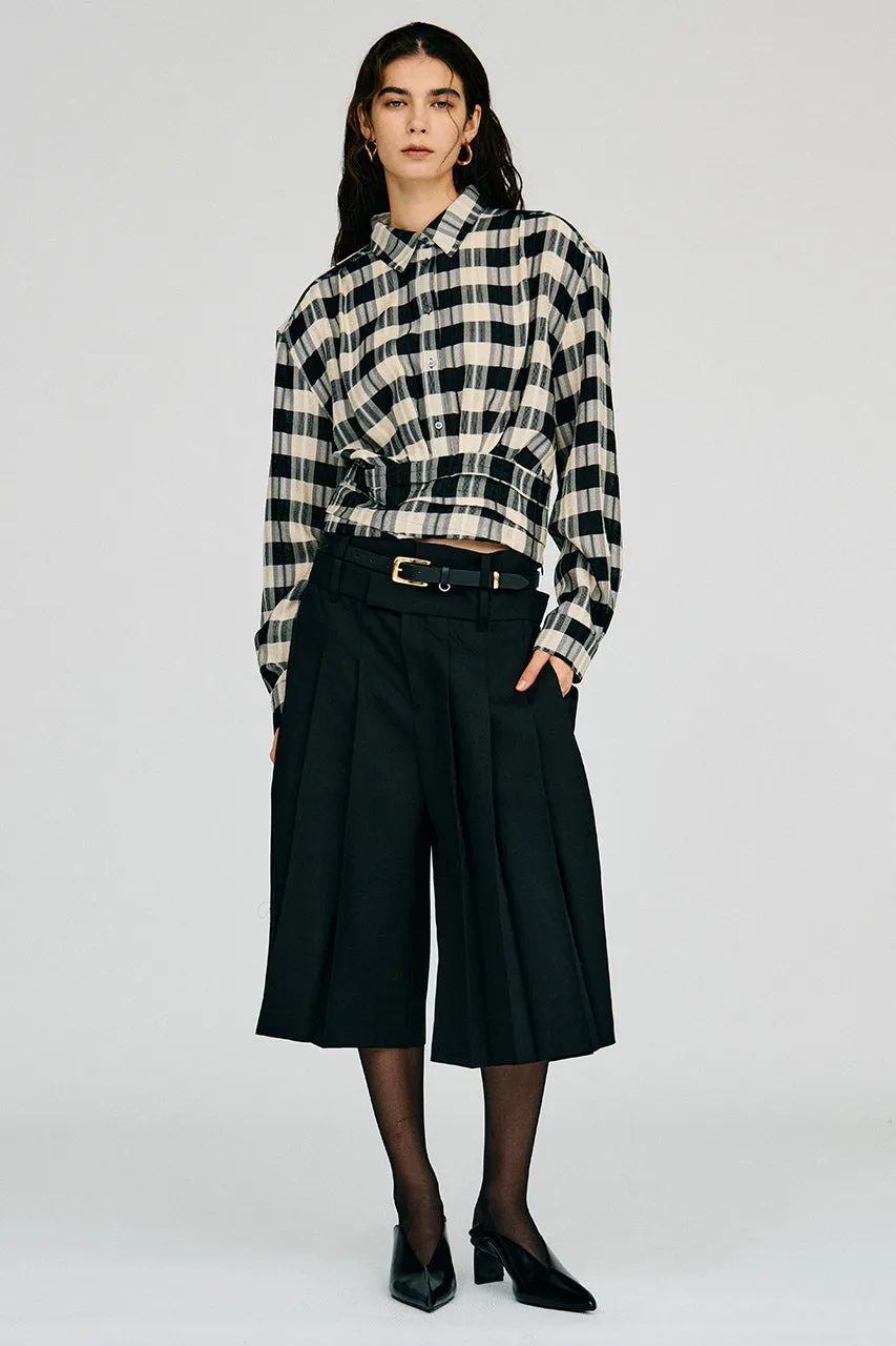 Double-Waist Pleated Half Pants - PRE ORDER sold by Prank Project product image thumbnail 4