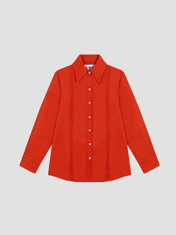 Gina Cotton Shirt Red made by La Veste