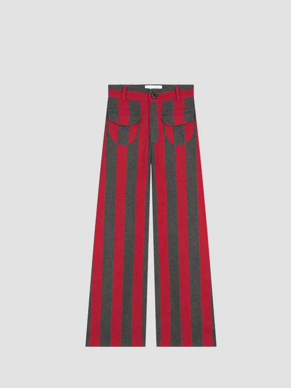 Jason Striped Wool Pants 04 made by La Veste