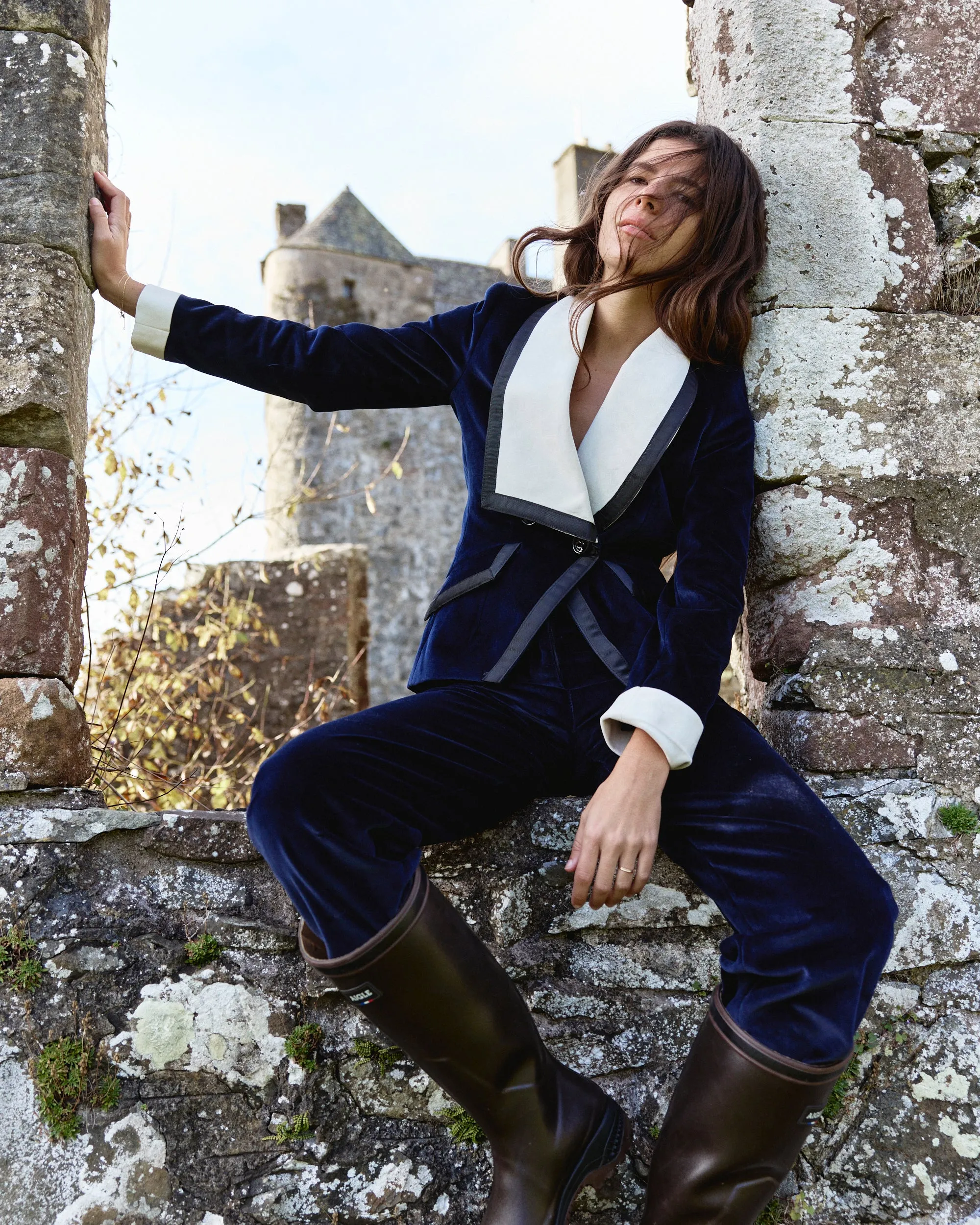 Grogue Pants Velvet Navy sold by La Veste product image thumbnail 3