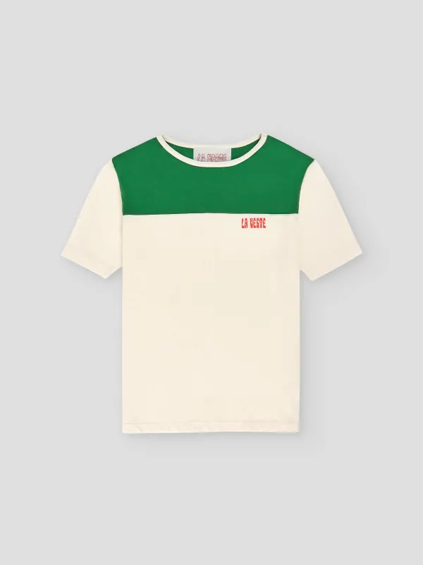 Bicolor Tee Shirt Green made by La Veste