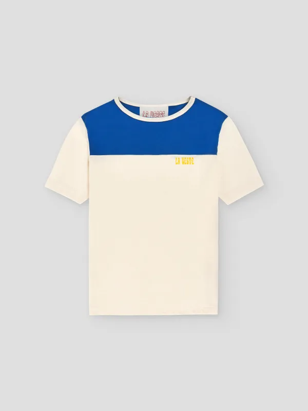 Bicolor Tee Shirt Blue made by La Veste