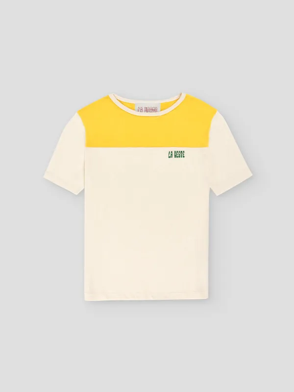 Bicolor Tee Shirt Yellow made by La Veste