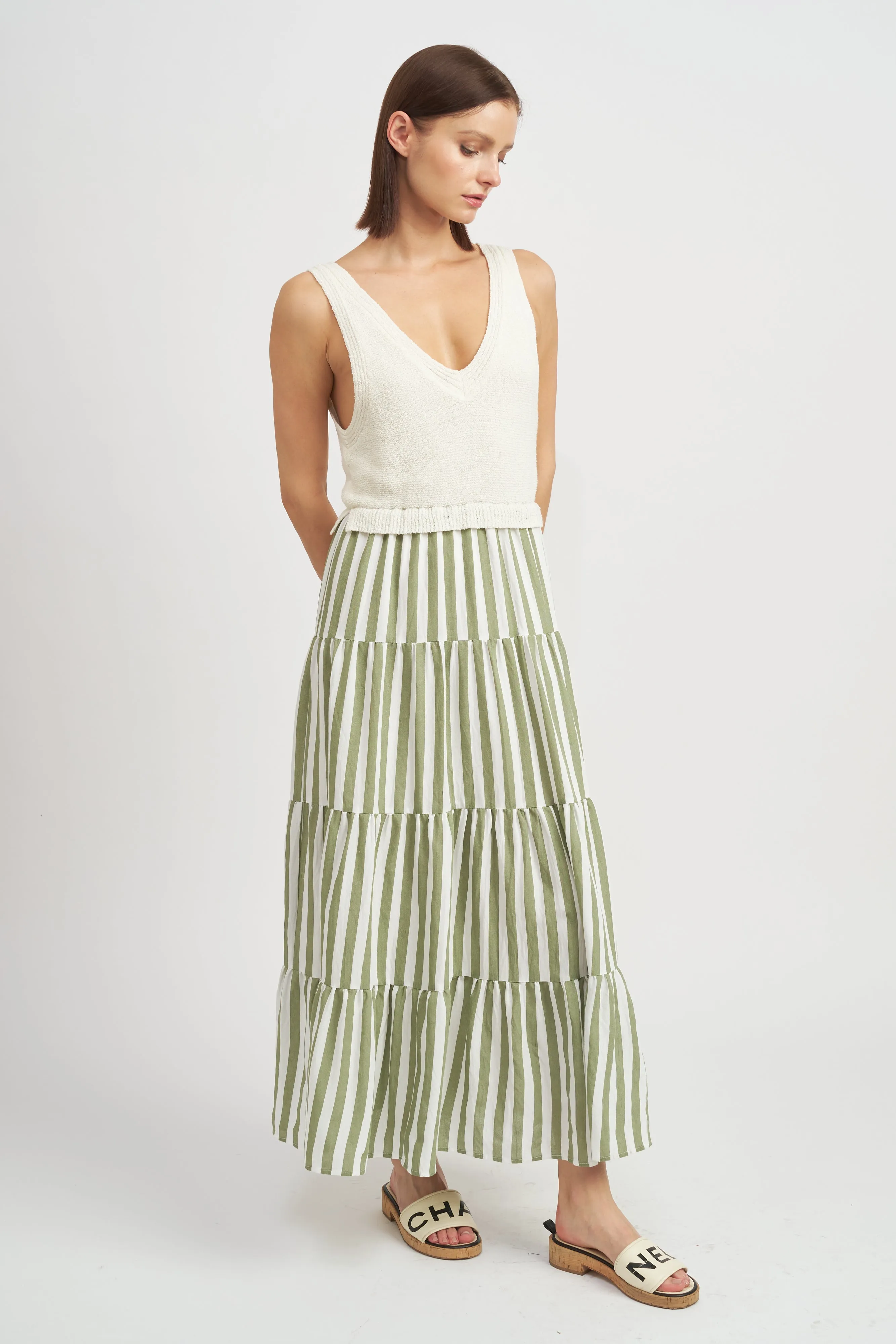 Cece Mixed Media Midi Dress sold by En Saison product image thumbnail 2