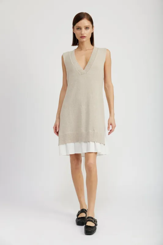 Whitney Mixed Media Mini Dress sold by En Saison