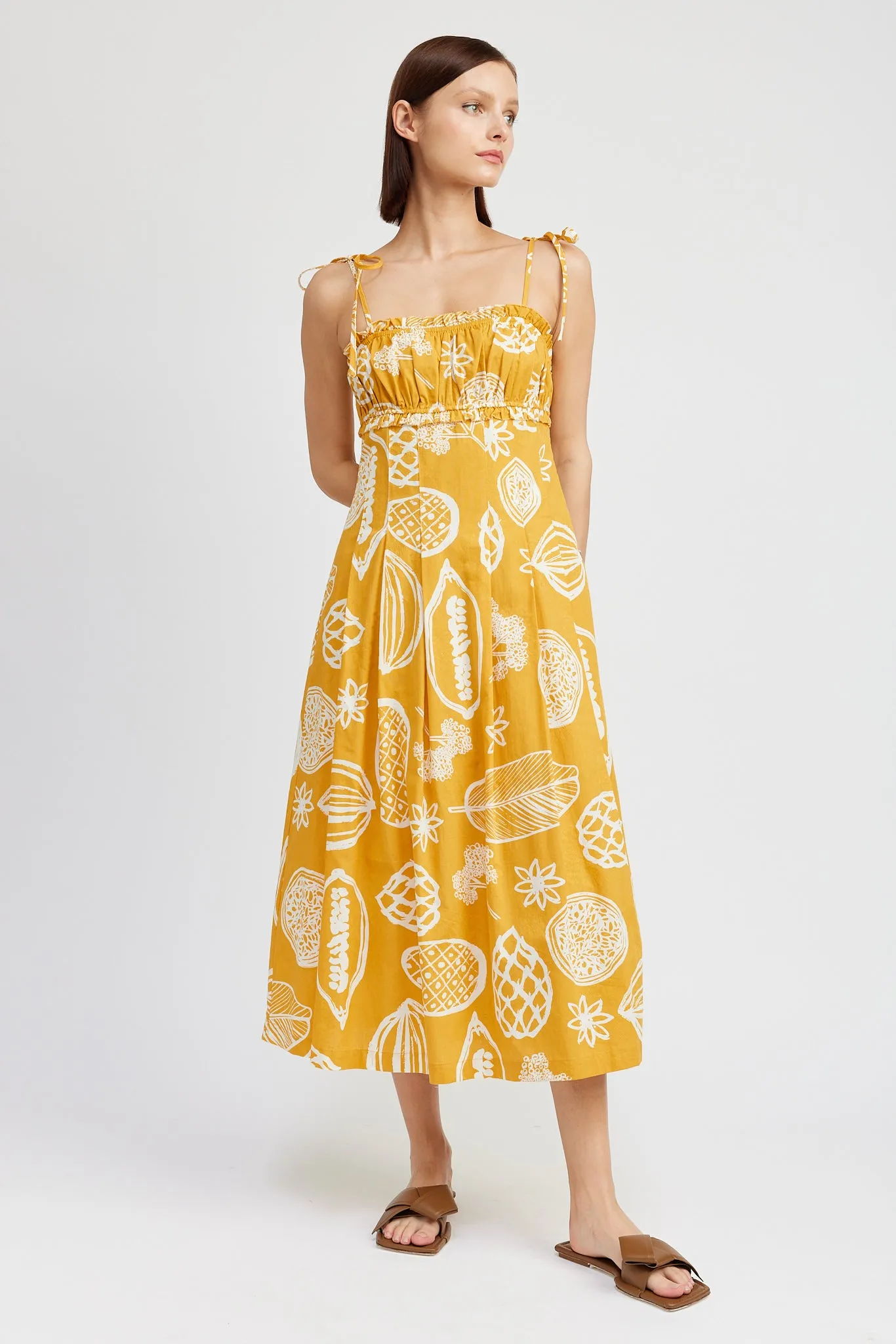 Paz Pleated Midi Dress sold by En Saison