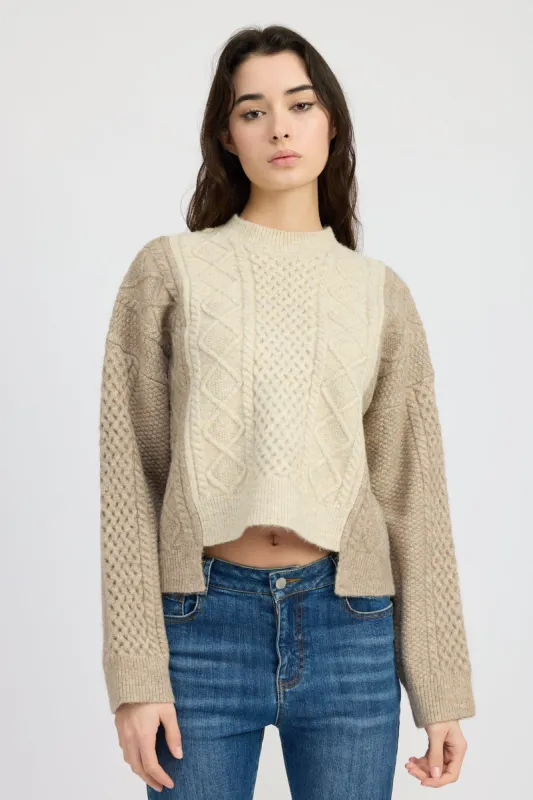 Greer Cable Knit Sweater made by En Saison