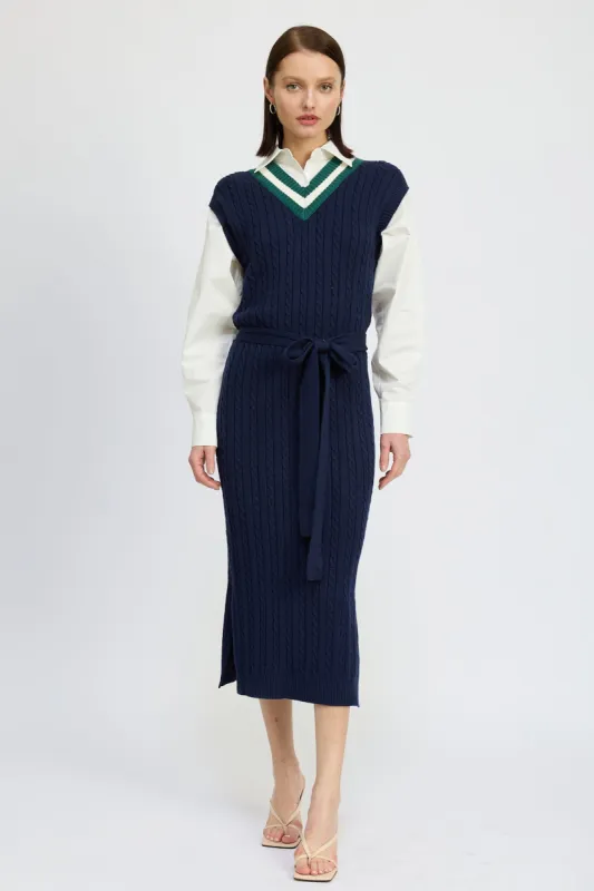 Spencer Mixed Media Midi Dress sold by En Saison