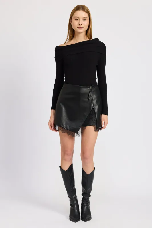 Jett Leather Mini Skort sold by En Saison