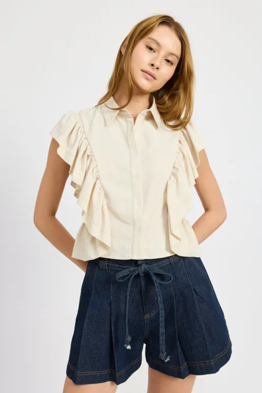 Addison Ruffled Top sold by En Saison