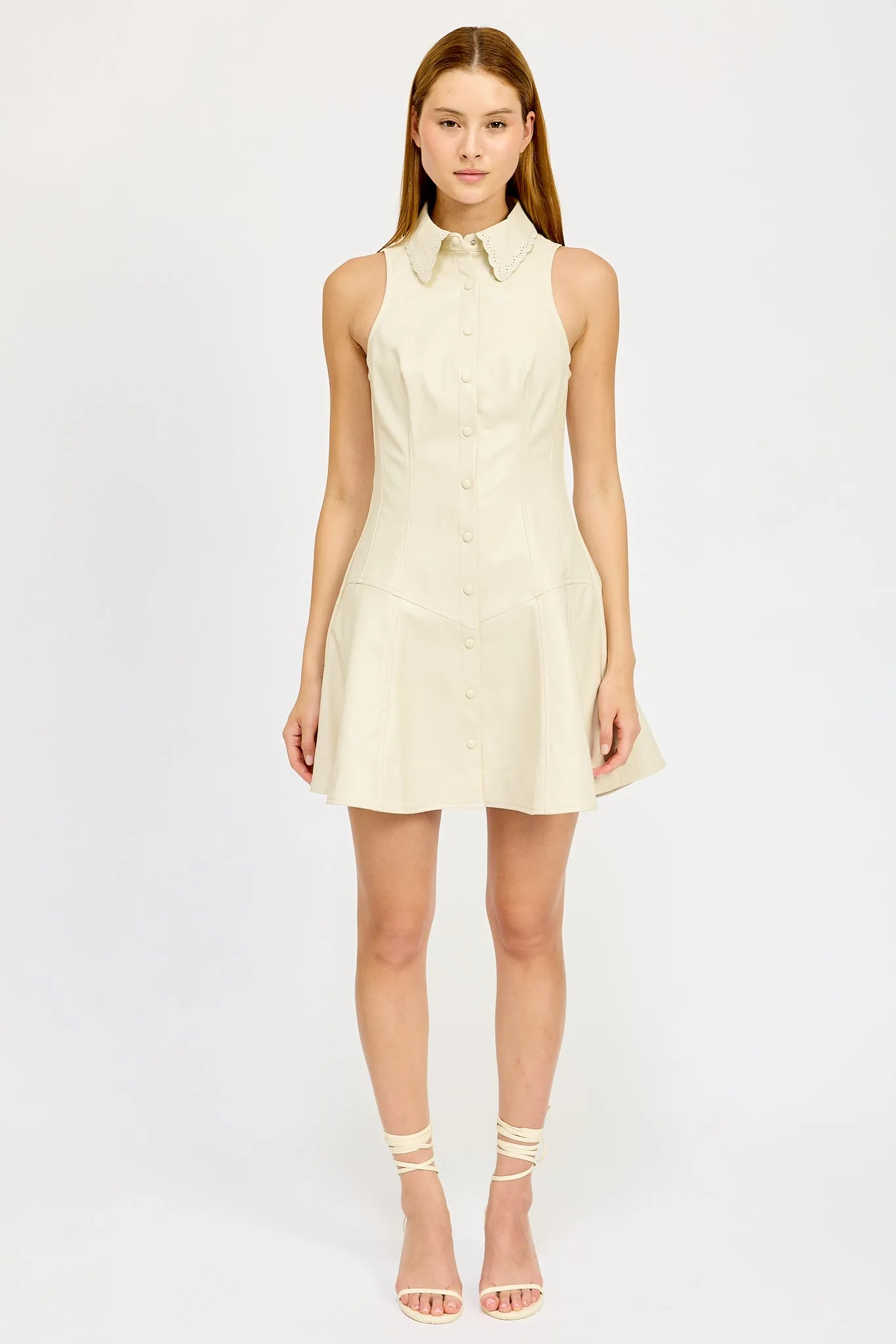 Barrett Faux Leather Mini Dress sold by En Saison