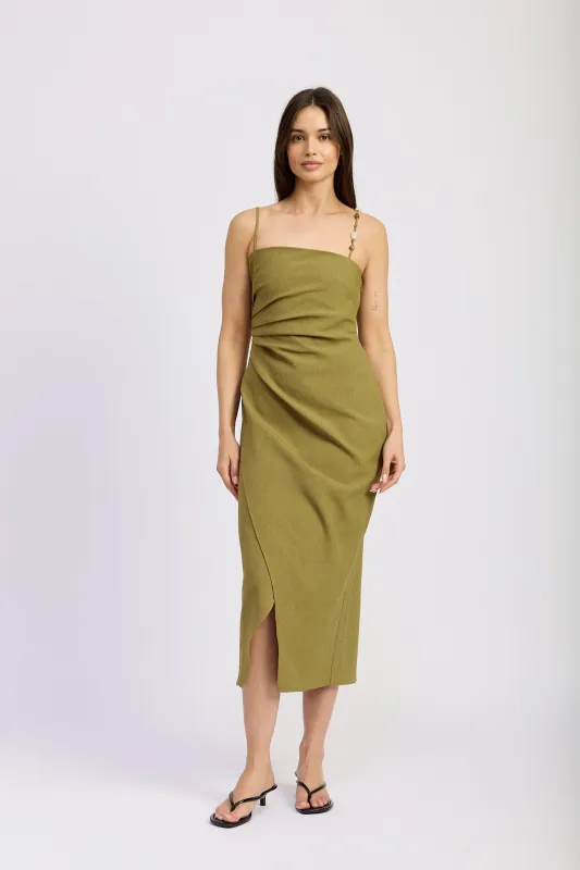 Lynx Pleated Midi Dress sold by En Saison