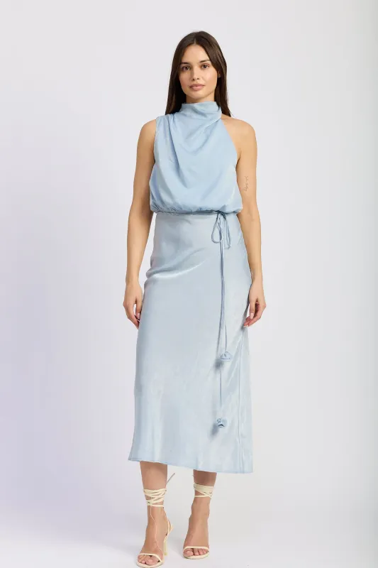 Ani Satin Cowl Midi Dress sold by En Saison
