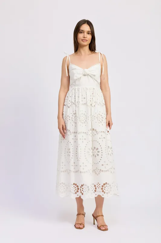 Isabella Embroidered Midi Dress sold by En Saison