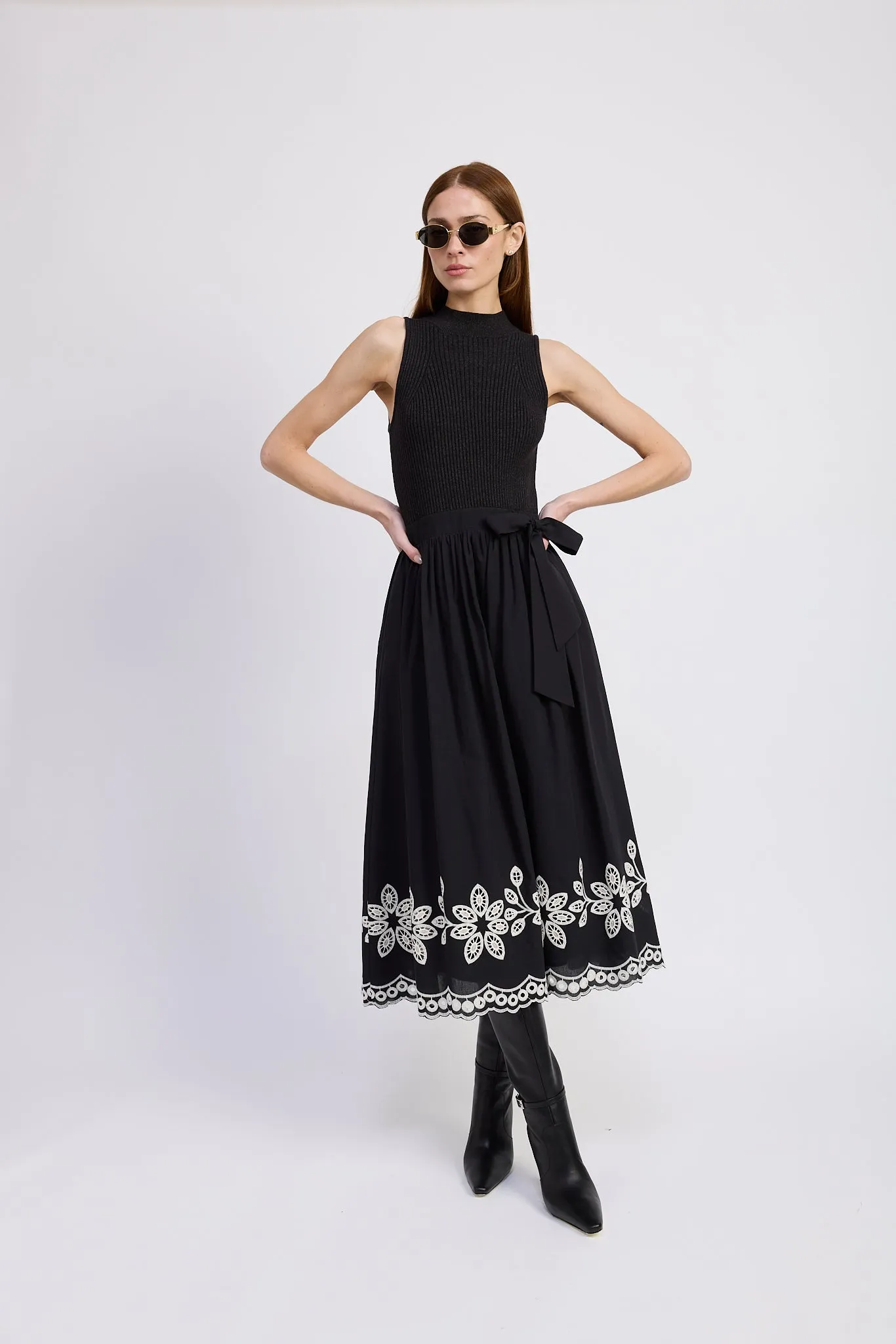 Isidora Mixed Media Midi Dress sold by En Saison product image thumbnail 4