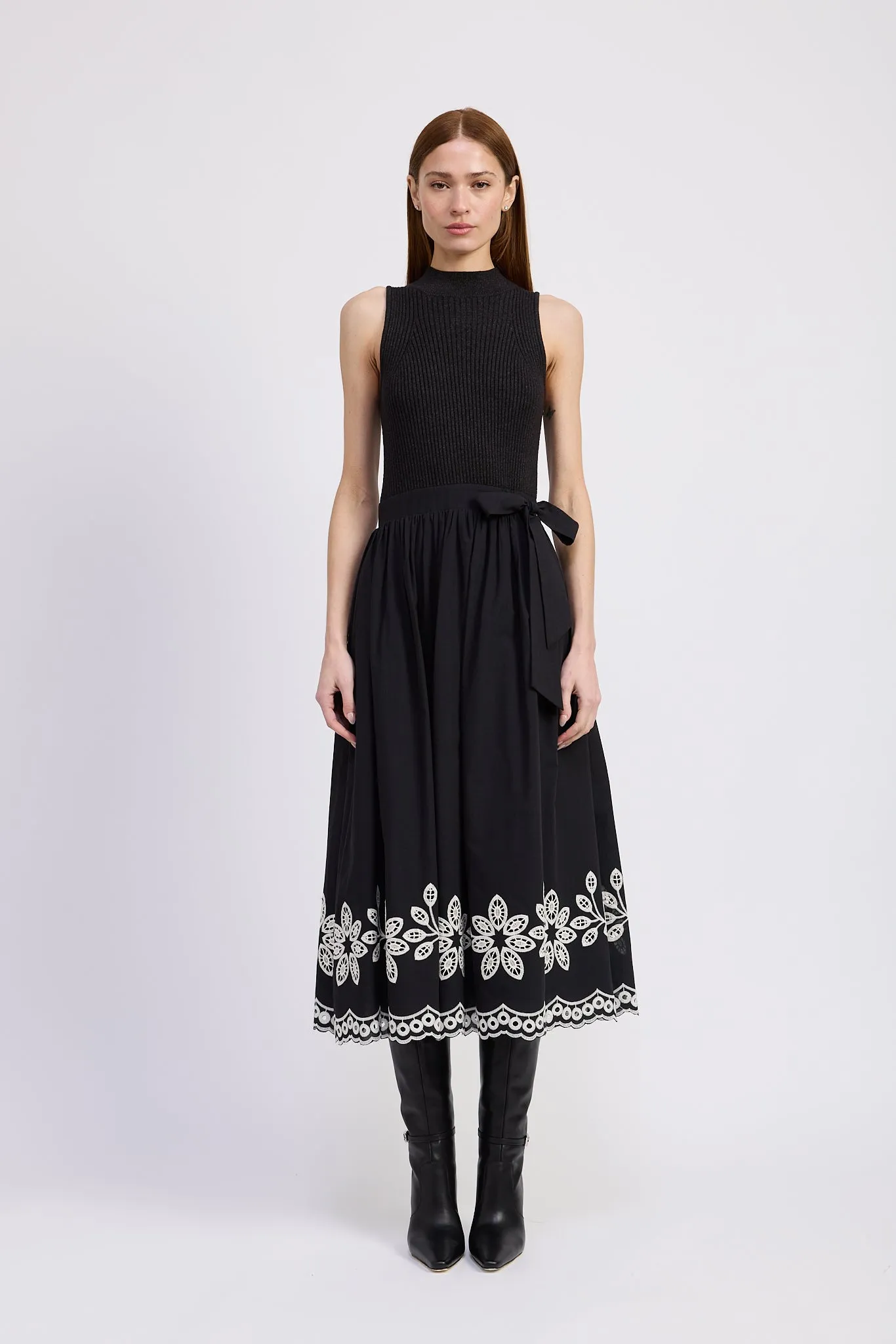 Isidora Mixed Media Midi Dress sold by En Saison