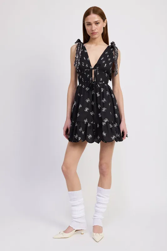 Ophelia Tie Front Mini Dress sold by En Saison