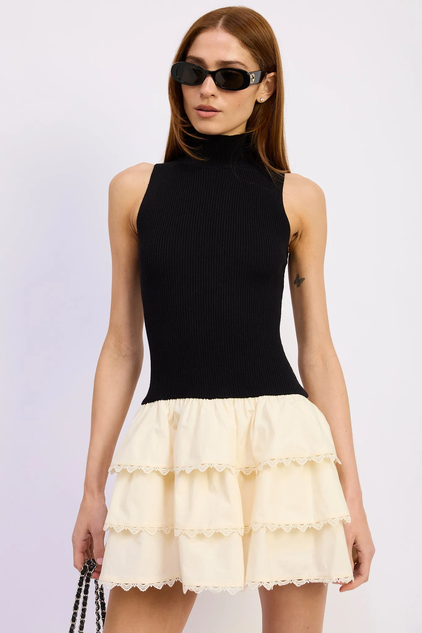 Piper Mixed Media Romper sold by En Saison product image thumbnail 4