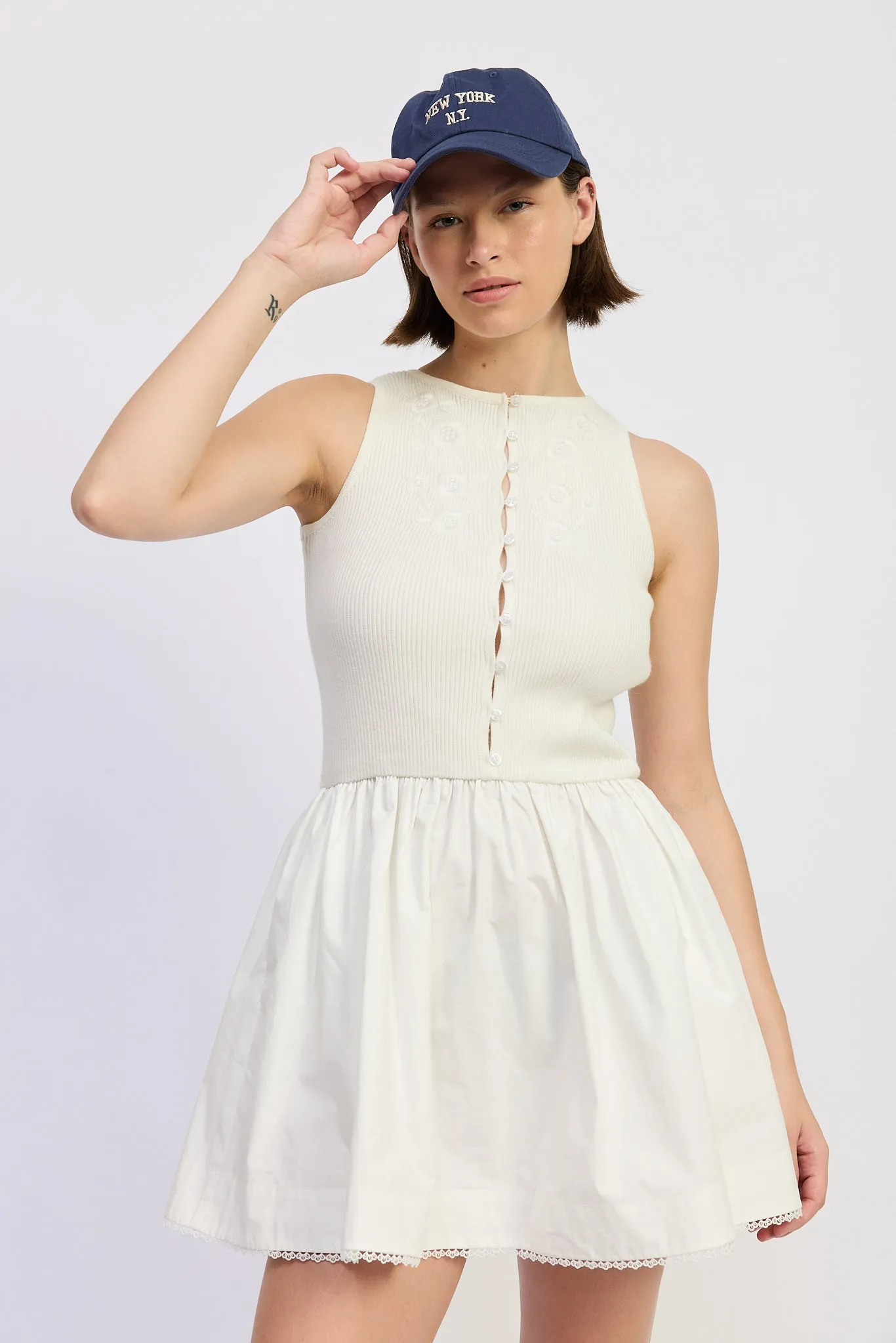 Candance Mixed Media Mini Dress sold by En Saison product image thumbnail 4