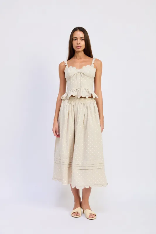 Elise Embroidered Midi Skirt made by En Saison