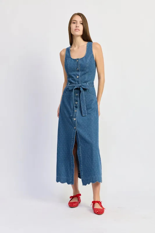 Heidi Denim Midi Dress made by En Saison