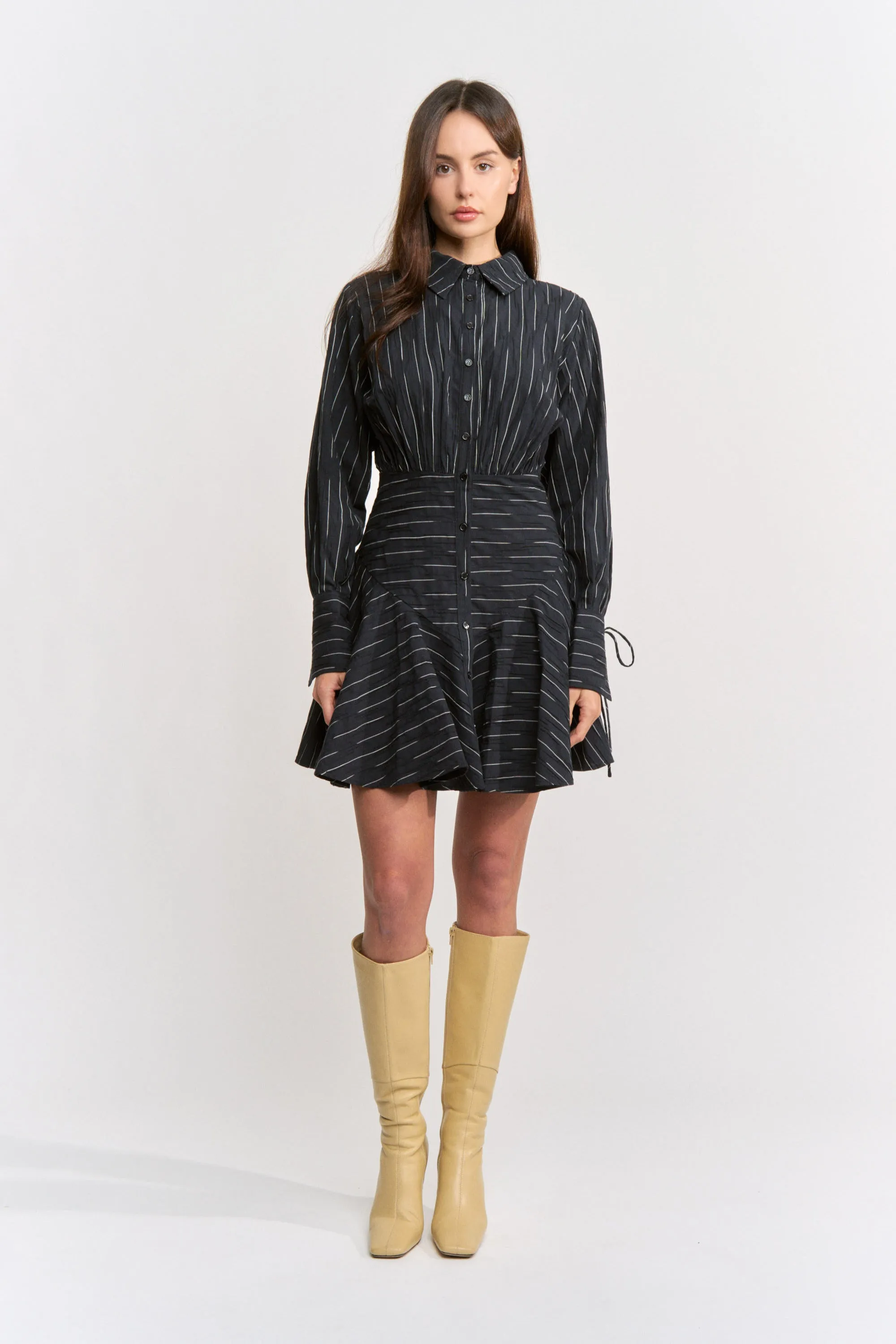 Tricia Mini Shirt Dress sold by En Saison