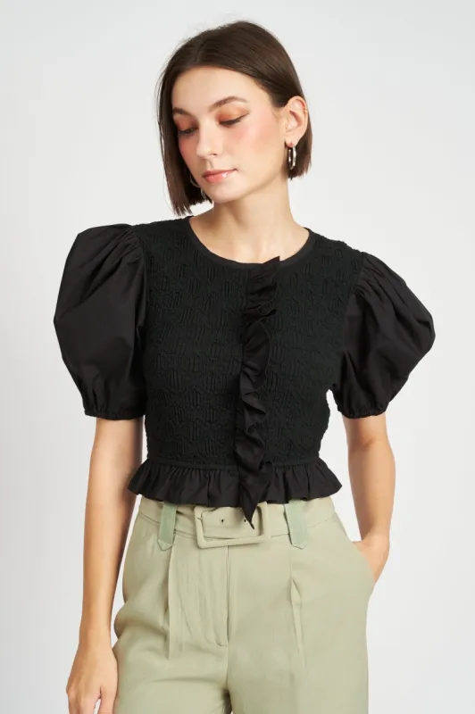 Monti Smocked Top sold by En Saison