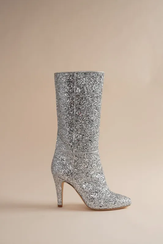 Elevator Boot in Disco Dust Glitter sold by Brother Vellies