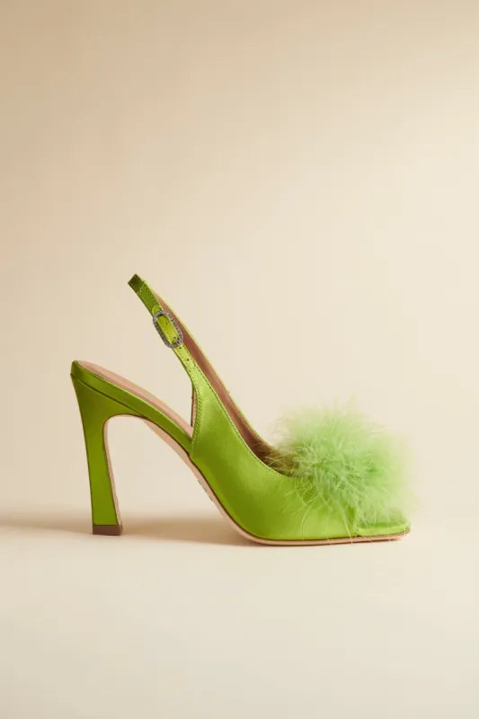 Holly Pump in Avocado Satin sold by Brother Vellies
