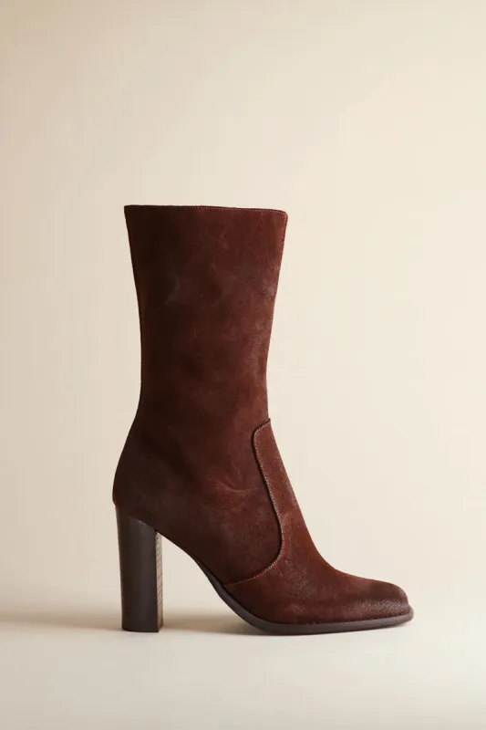 Lauryn Boot in Washed Brown Suede made by Brother Vellies