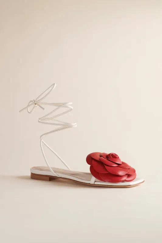 Lilia Flat Sandal in Ivory sold by Brother Vellies