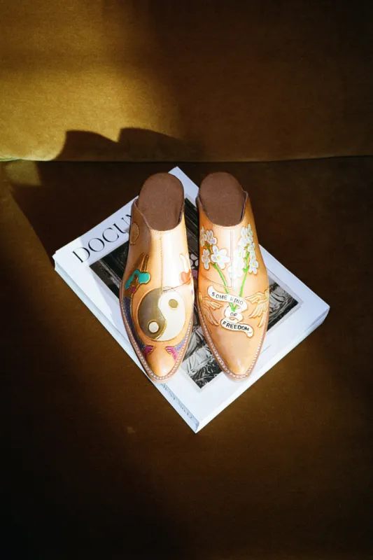 Mermaid Doodle Mule sold by Brother Vellies