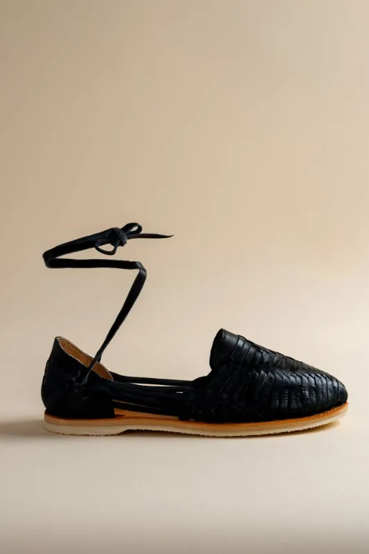 Lace Up Huarache in Midnight sold by Brother Vellies