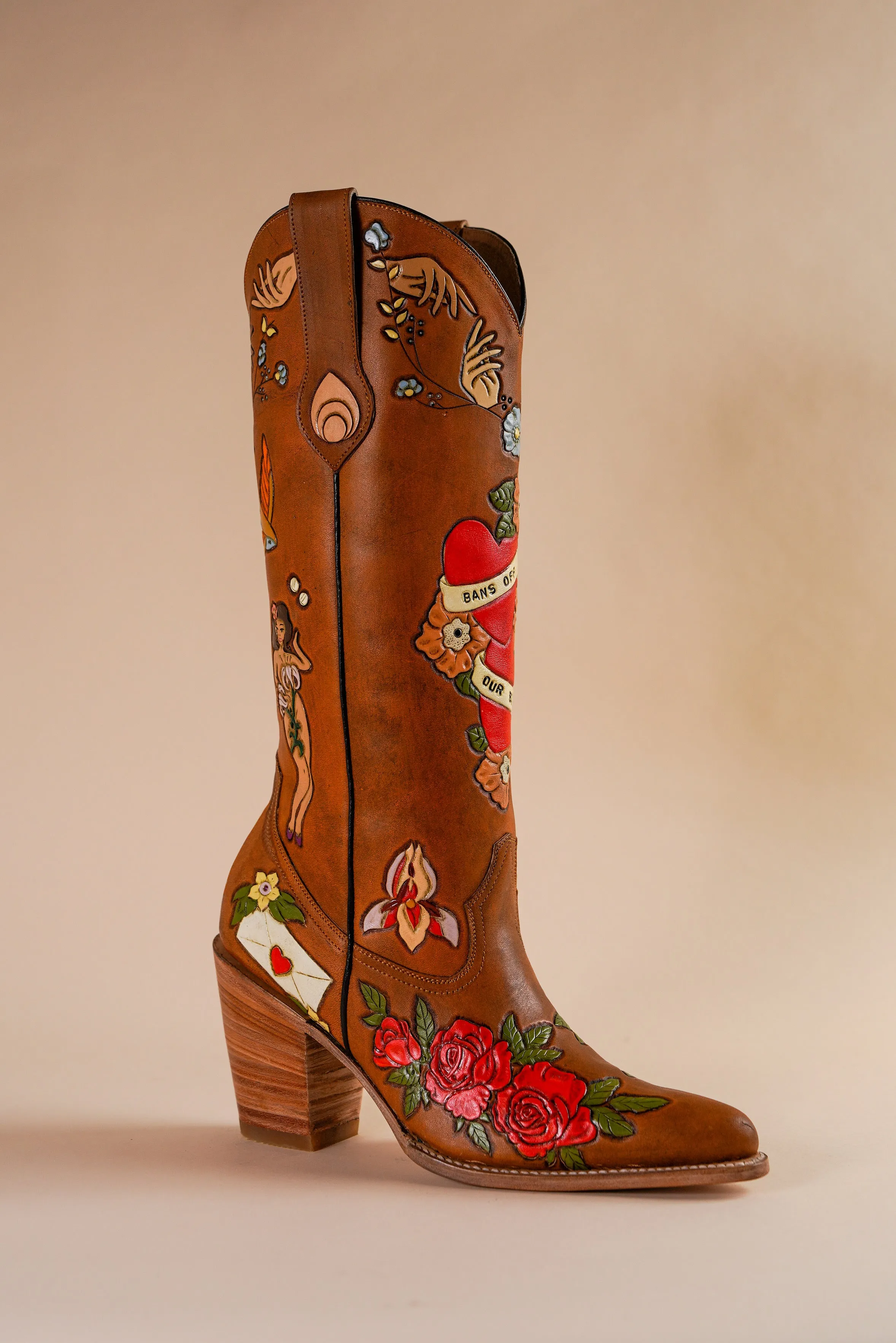 My Body My Choice Doodle Cowboy Boot in Caramel sold by Brother Vellies product image thumbnail 4