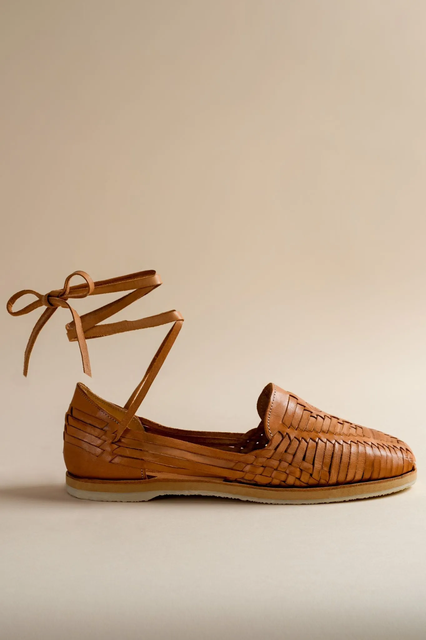 Lace Up Huarache in Nutmeg sold by Brother Vellies