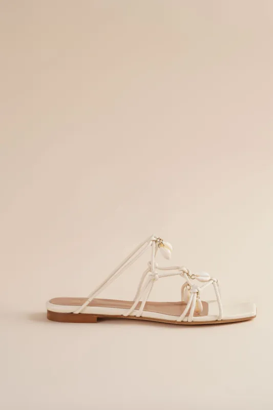Shoreline Flat Sandal in Ivory sold by Brother Vellies